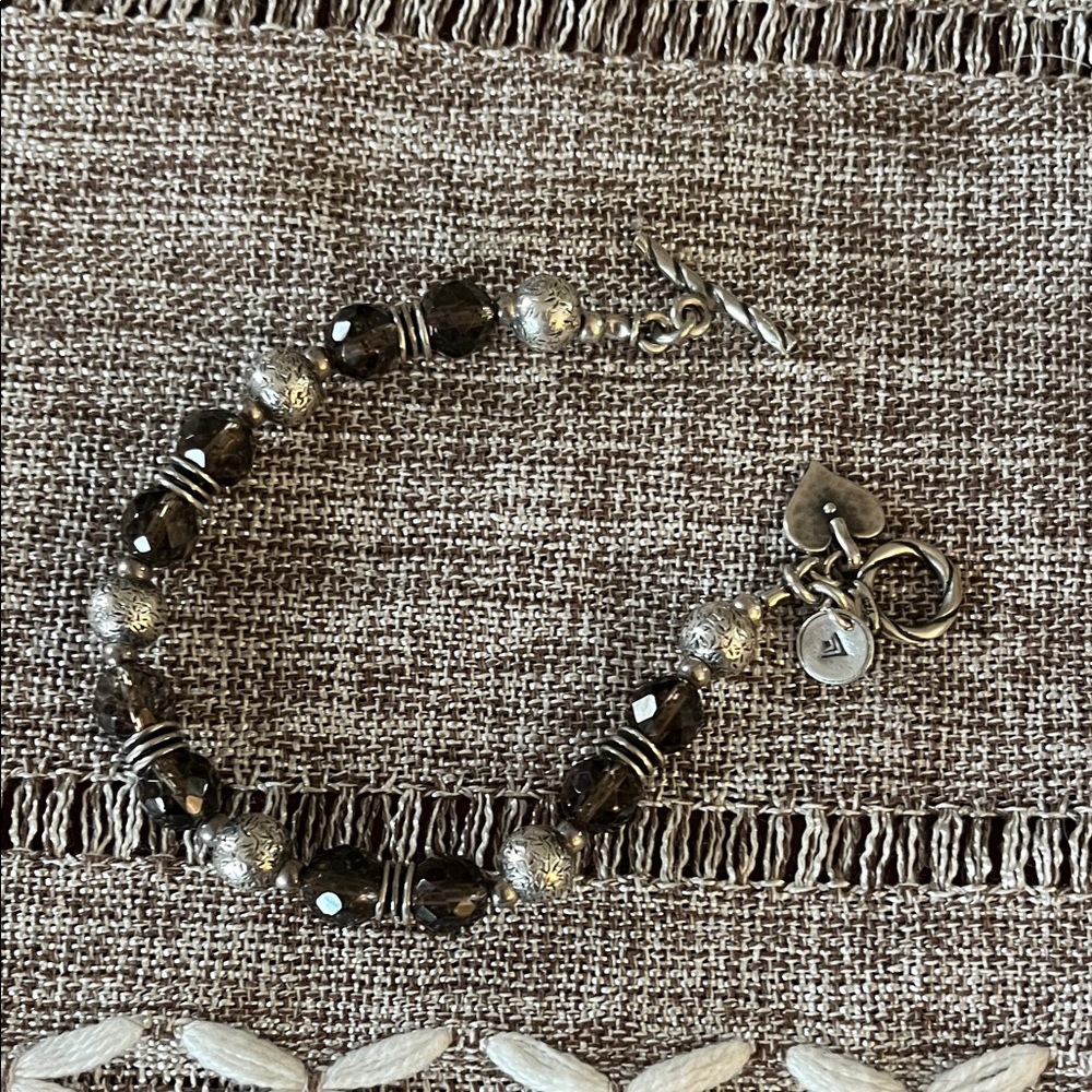 Silpada 925 Silver and Brown Beaded Bracelet